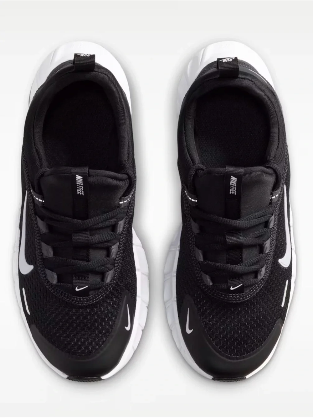 Nike Big Kids Nike Free Ride Black/White  Running Shoes 4.5 Youth NWT & Box